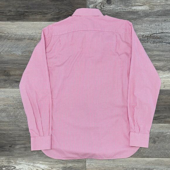 Hammer Made Pink White Gingham Plaid Mens M Button Down Long Sleeve Dress Shirt - Picture 3 of 11